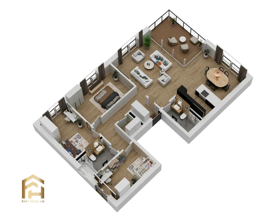 Appartement spacieux de 4,5 pièces au rez-de-chaussée avec espace de jardin
