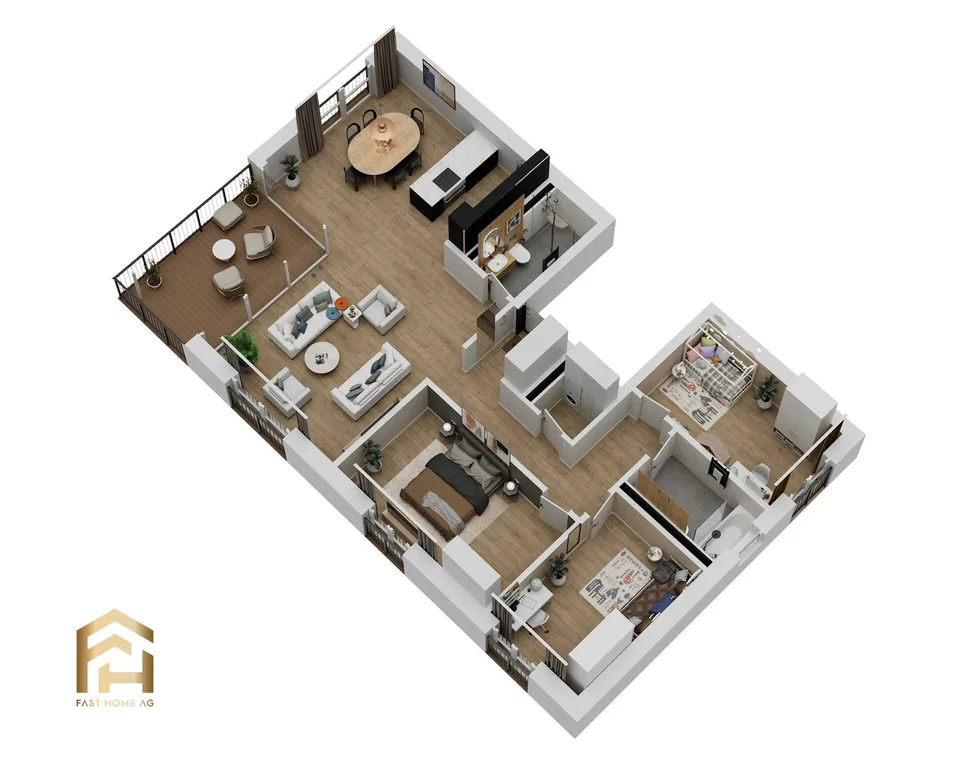 Appartement spacieux de 4,5 pièces au rez-de-chaussée avec espace de jardin