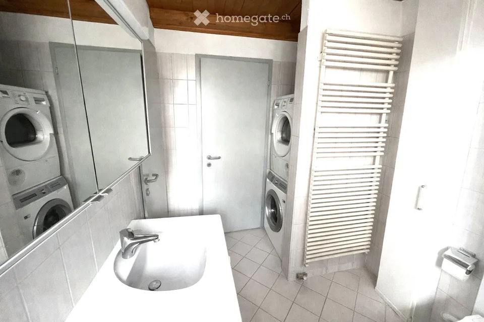 Attractive 3.5-room maisonette apartment in a central location in Beringen with a large garden seating area