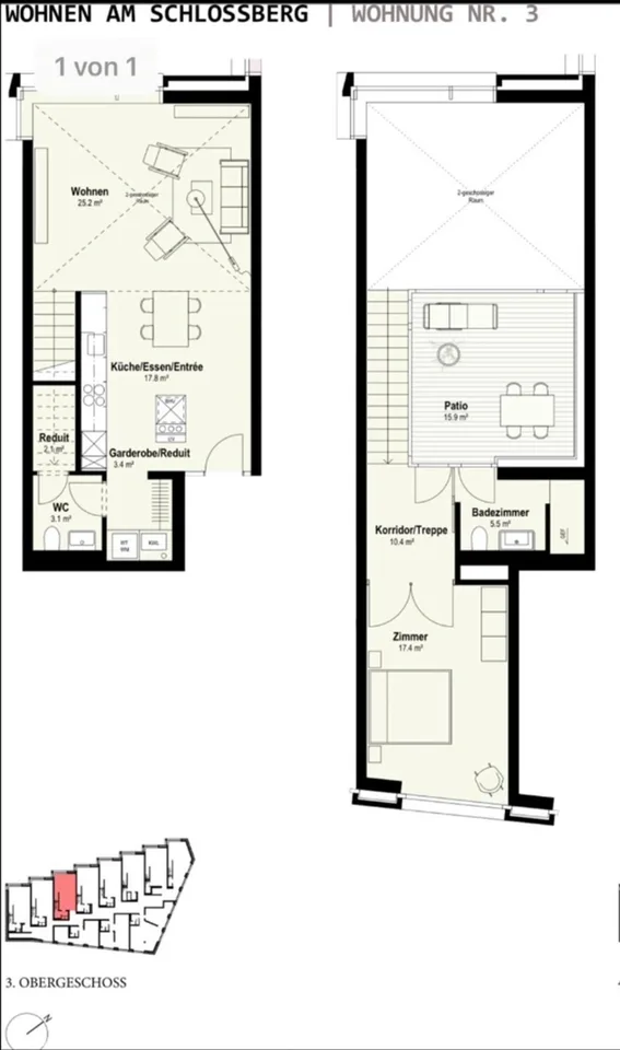 1 Month Free! Spacious 2.5-room loft-style maisonette