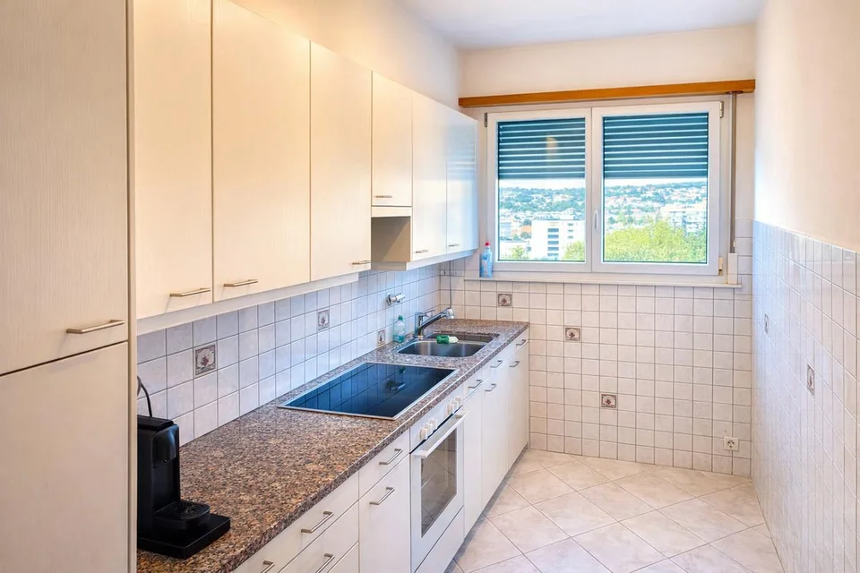 Sechster Stock 4,5 renoviert mit sehr großer Panoramaterrasse.
