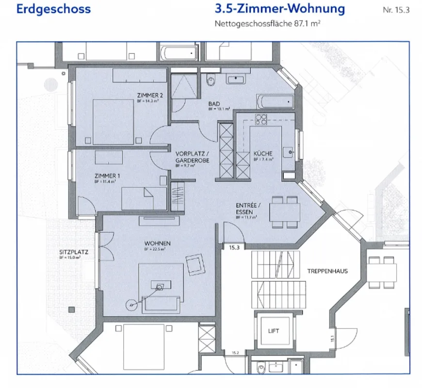 Moderne 3.5-Zimmerwohnungen im Erdgeschoss