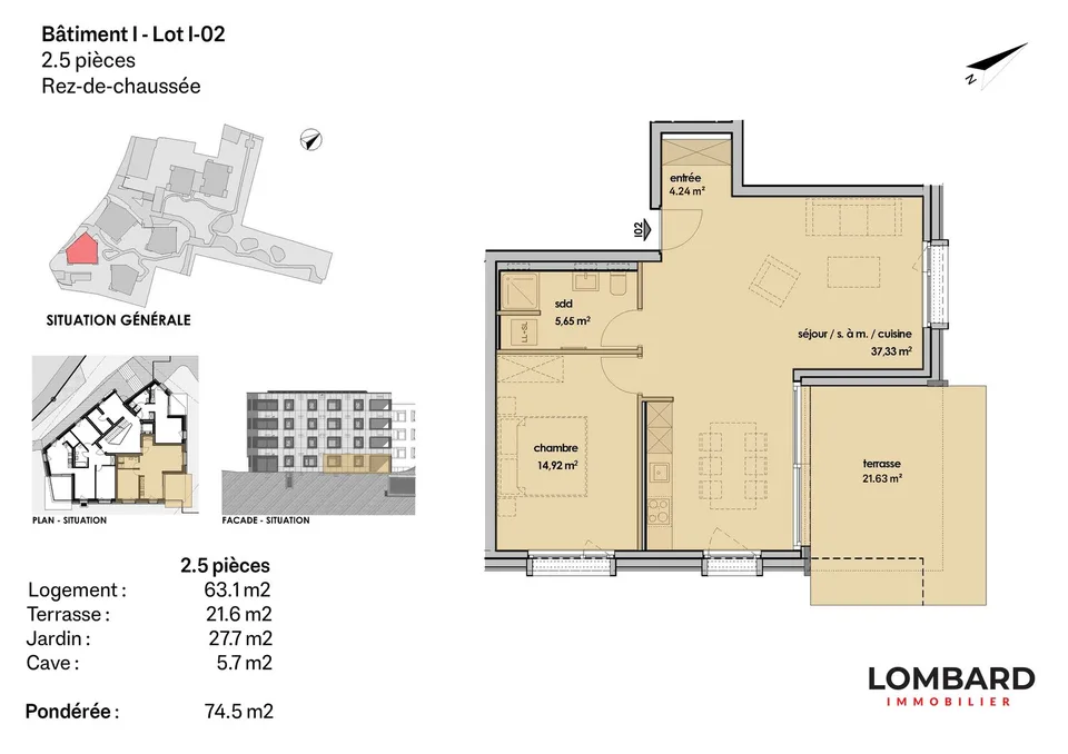 2.5-room apartment on the ground floor