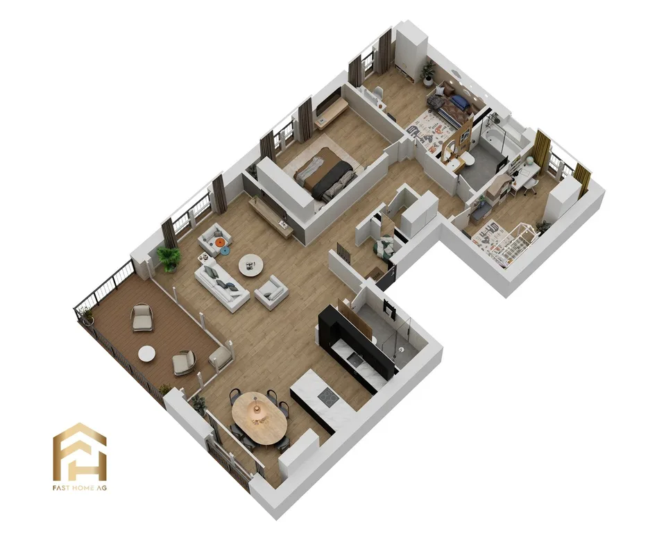 Spacious 4.5 room apartment in Ried-Brig on the upper floor west