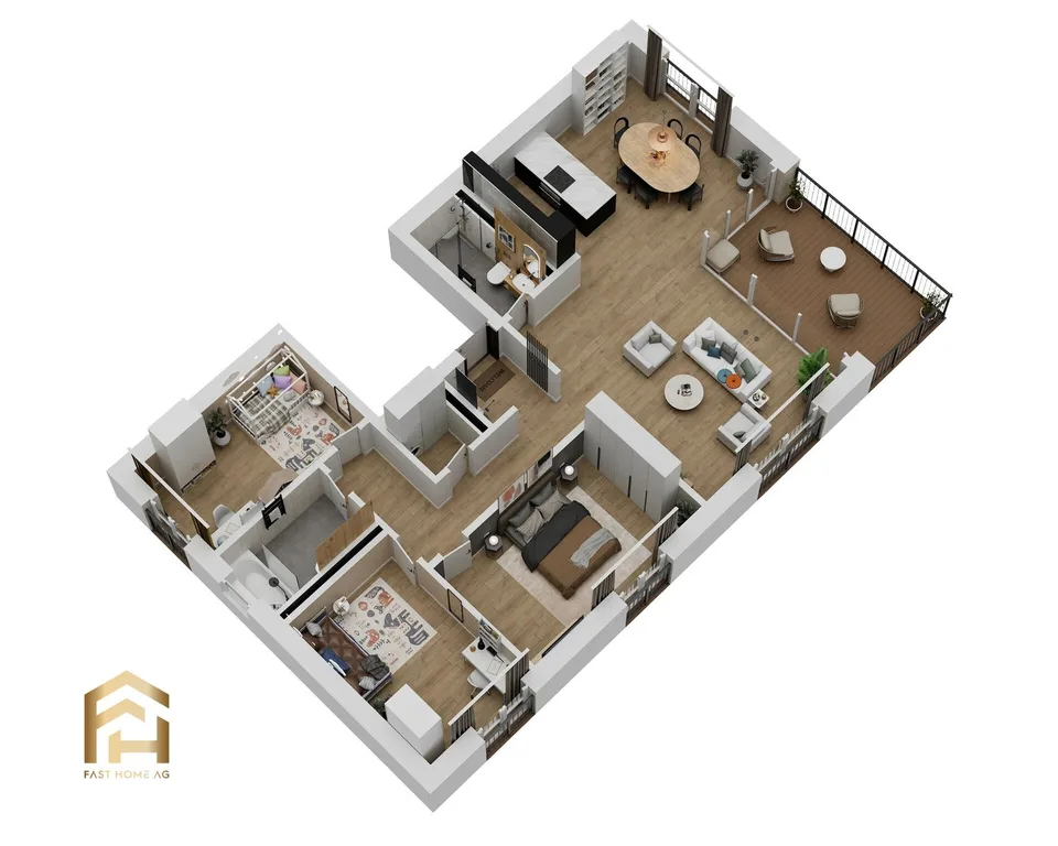 Spacious 4.5 room apartment in Ried-Brig on the upper floor west