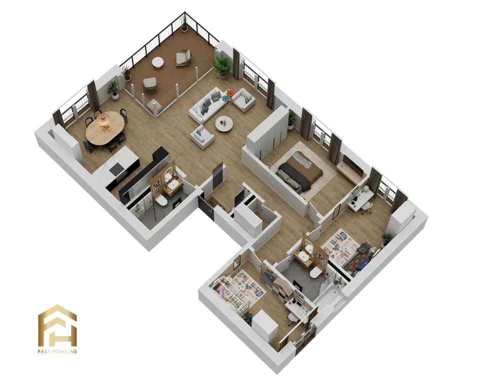 Spacious 4.5 room apartment in Ried-Brig on the upper floor west