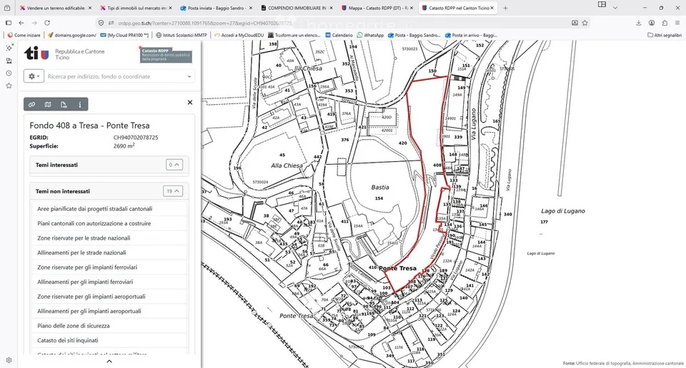 Buildable land with panoramic view in Tresa, Piazza Castello
