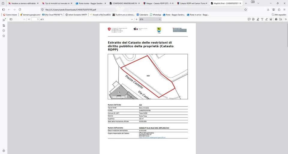 Buildable land with panoramic view in Tresa, Piazza Castello