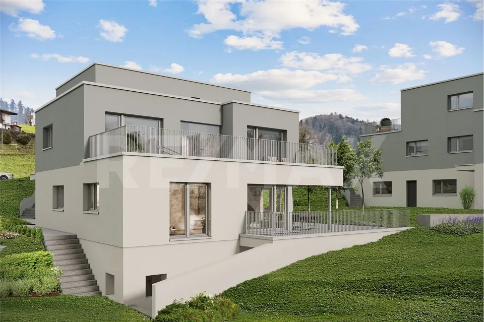 Case unifamiliari di alta qualità: con vista sul verde, terrazza e costruzione sostenibile (Casa 4b)