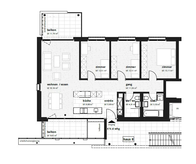 New building with inner courtyard in central location