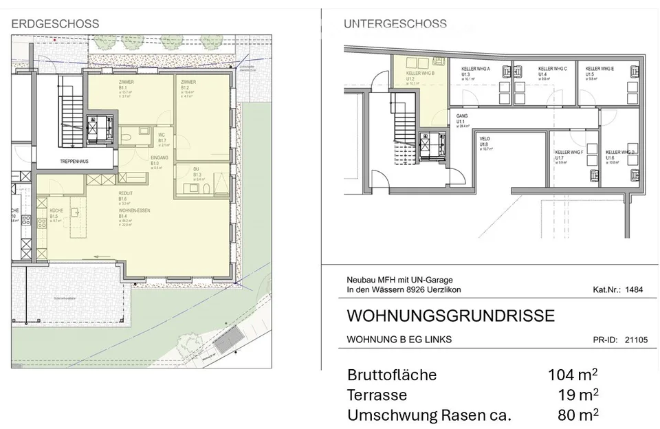 Moderne 3.5-Zimmer-Erdgeschosswohnung in Uerzlikon – Neubau 2024