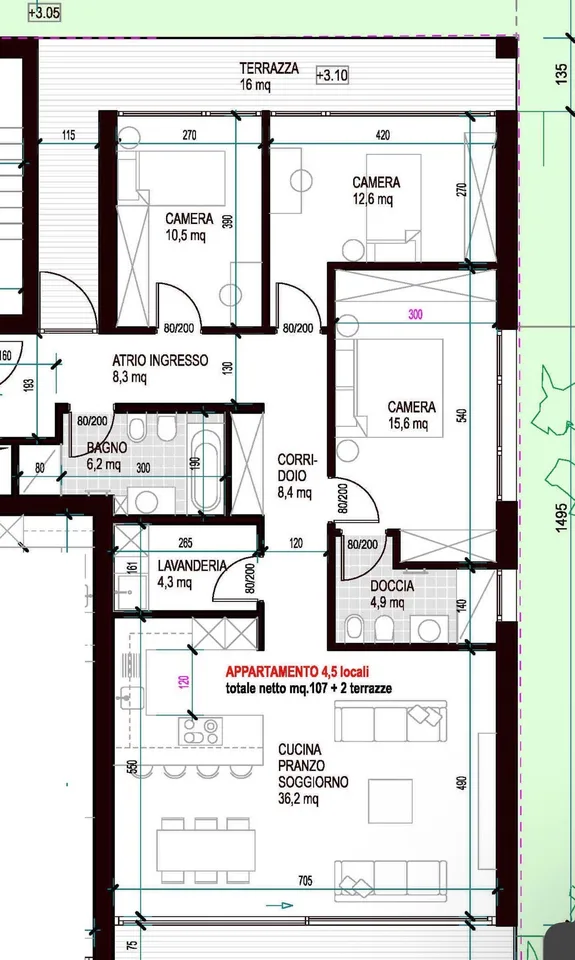 3763 ULTIMO - APARTMENT WITH GARDEN 4.5 ROOMS IN QUIET AREA