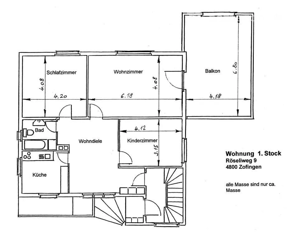 Ampio appartamento di 3,5 locali in un edificio storico | 118 m² | Balcone + Garage