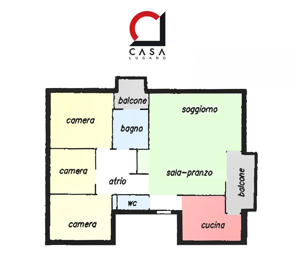 Modern spacious 4.5-room apartment with covered terrace and balcony, renovated.