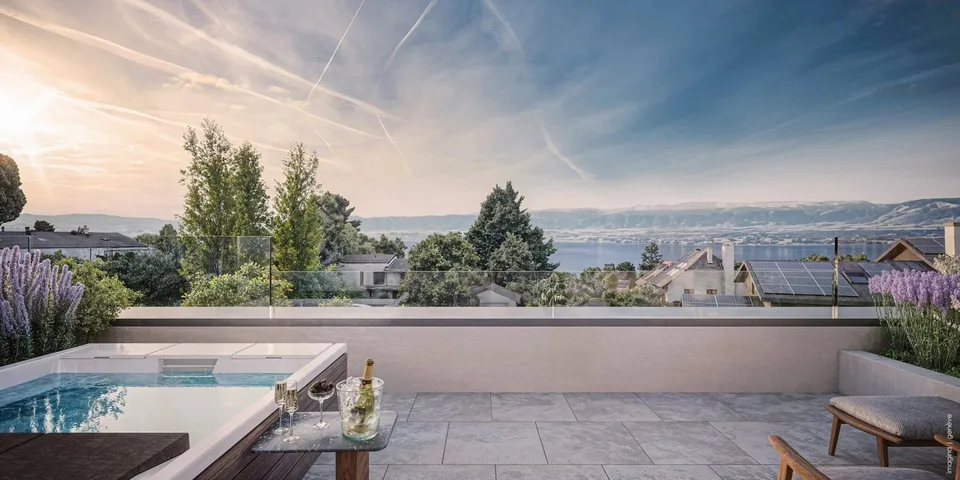 Exceptional contemporary villa with large garden in the heart of Anières