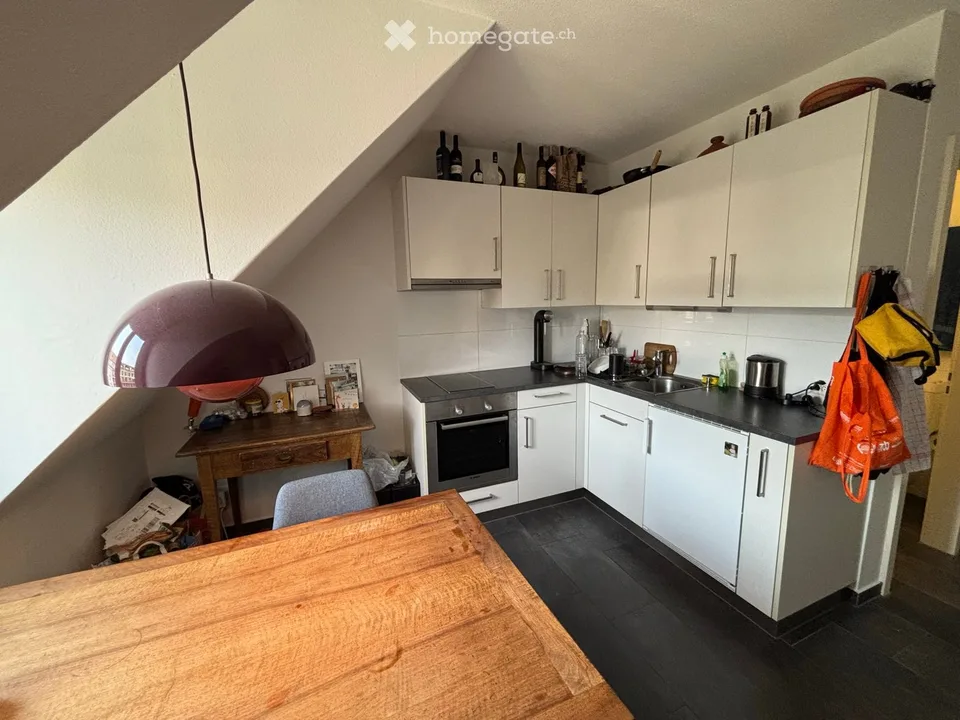 Bright 1.5-room apartment with rooftop terrace in Bruchquartier