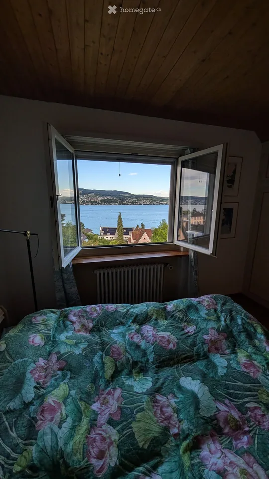 Charmant appartement 3 pièces au dernier étage avec vue imprenable sur le lac à Oberrieden