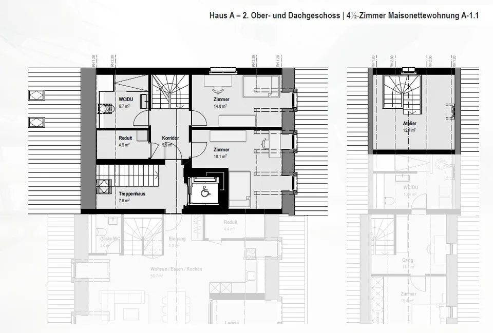 La "Casa nella Casa": appartamento 4,5 locali con loggia e studio aggiuntivo! A-1.1