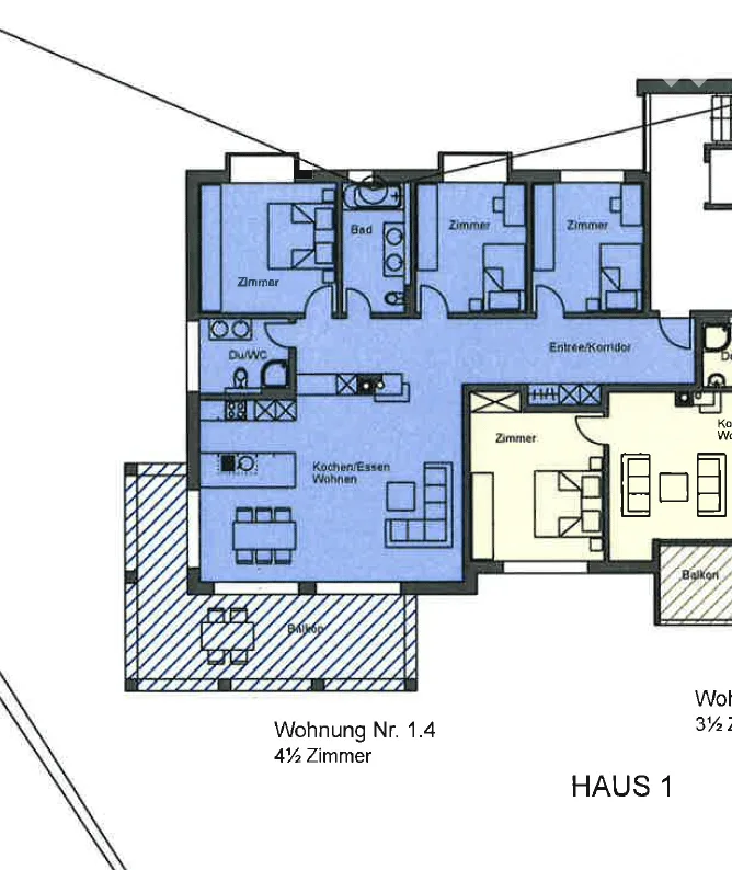 Grosszügige 4.5 ZWG mit Südwest-Balkon und Bergsicht (Zweitwohnung möglich)