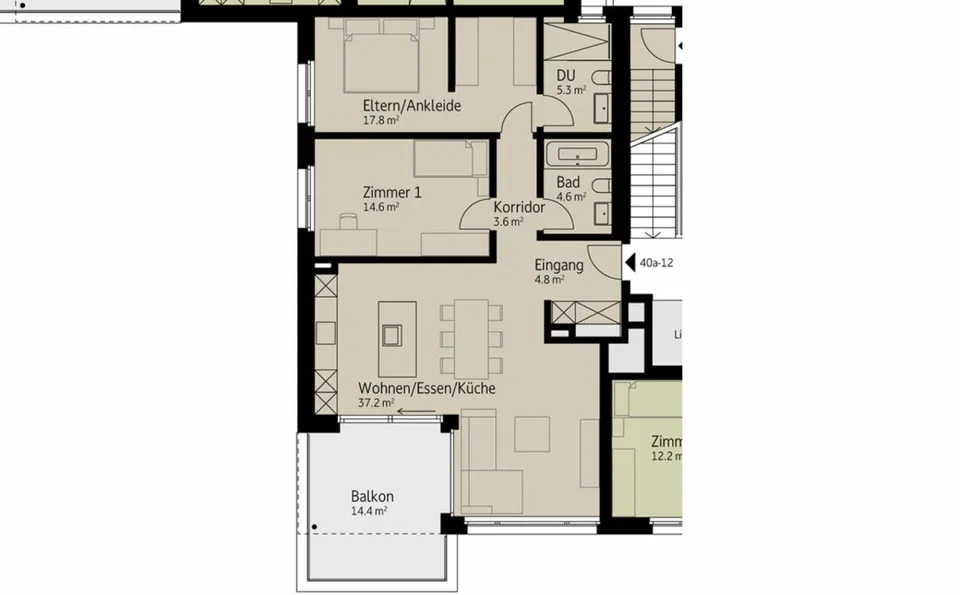 124 m² | 3,5 locali appartamento al piano superiore | Primo affitto