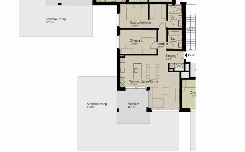 126 m² | 3.5-Zi.-Wohnung im EG | Erstbezug