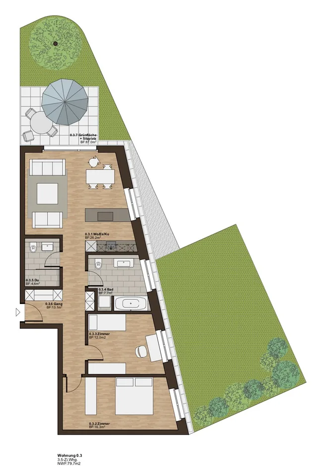 Moderne 3.5 Zimmer Wohnung