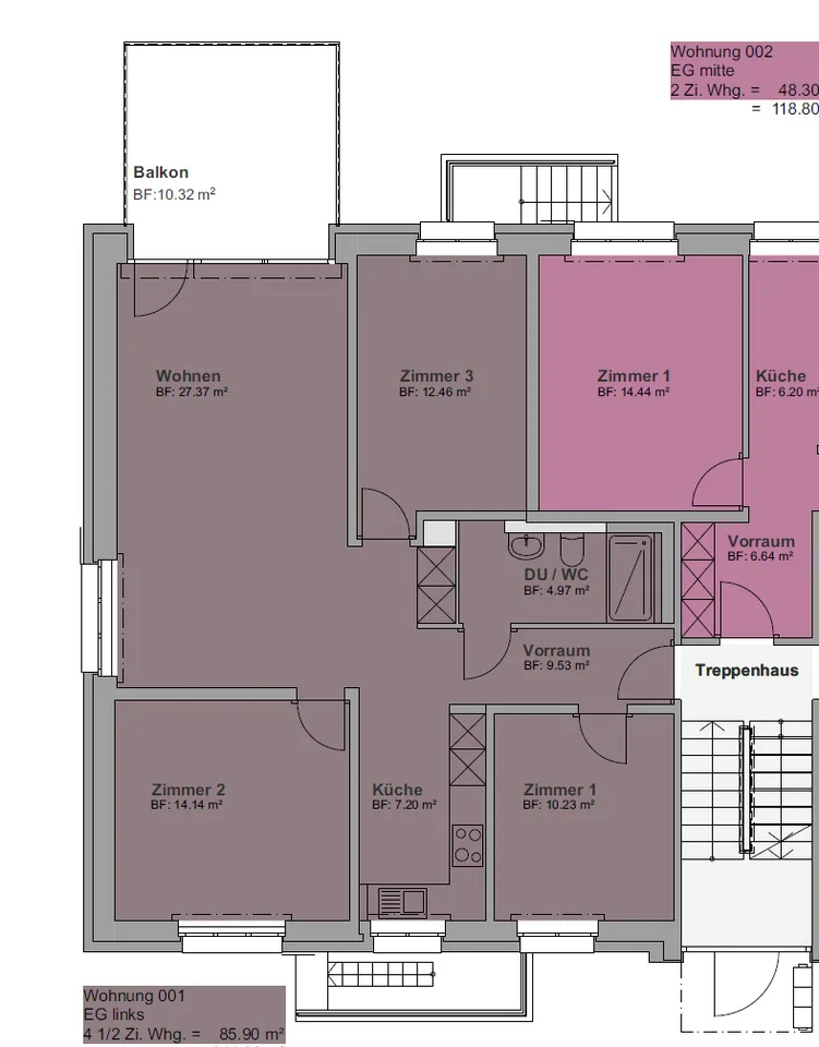 Appartement moderne 4.5 pièces avec grand balcon