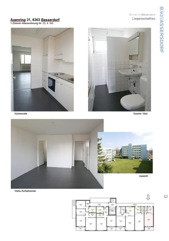 Appartement pour personnes âgées abordable à Bassersdorf !
