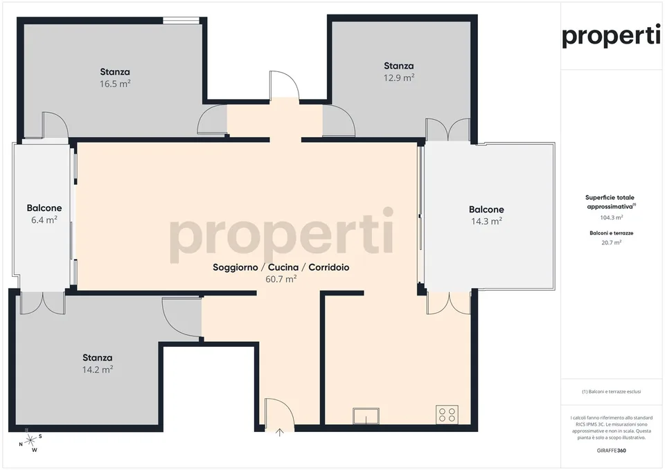 Elegant 4.5-room apartment with panoramic view and double terrace in Agno