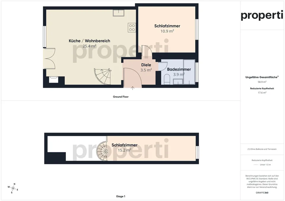 Stylish furnished 2.5-room attic apartment
