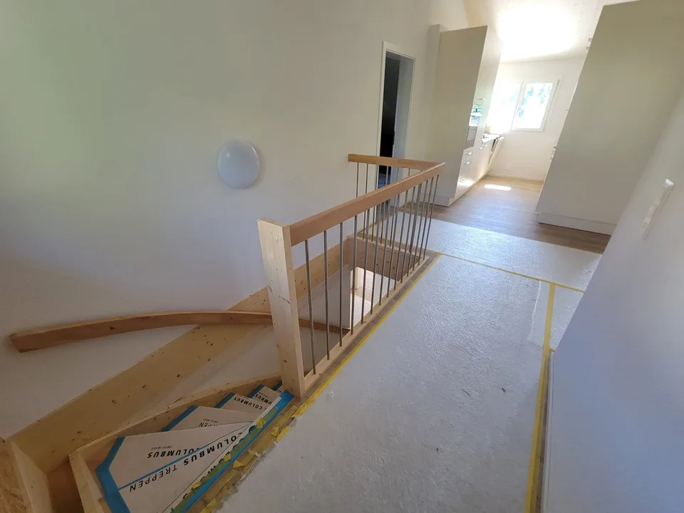 High ceilings in the living room, modern attic renovated in 2024 and stylish expansion