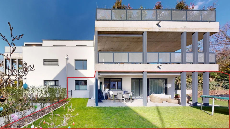 Appartement de jardin moderne 4,5 pièces avec place de parking