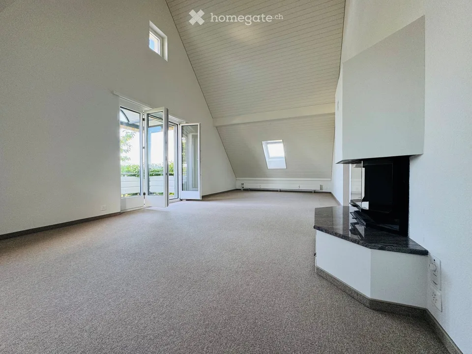Attic apartment with dreamy lake view & chimney