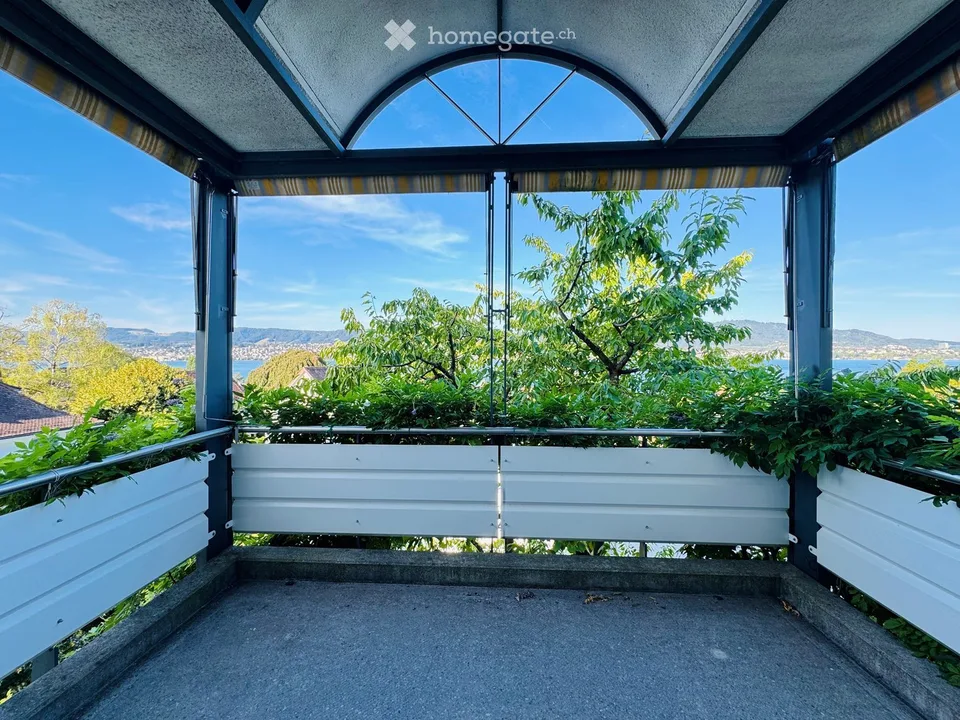 Attic apartment with dreamy lake view & chimney