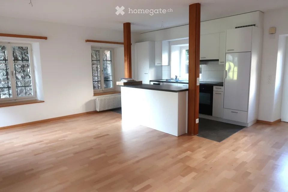 Charming 3.5-room maisonette apartment in an old farmhouse with a lake view