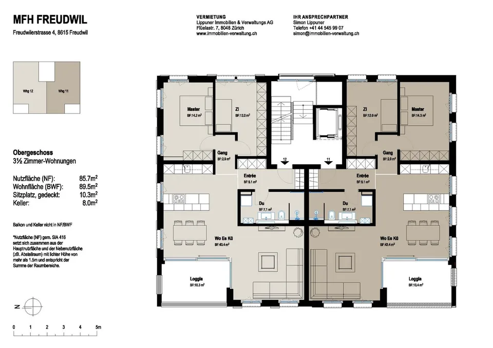High-quality 3.5 room apartment for well-being