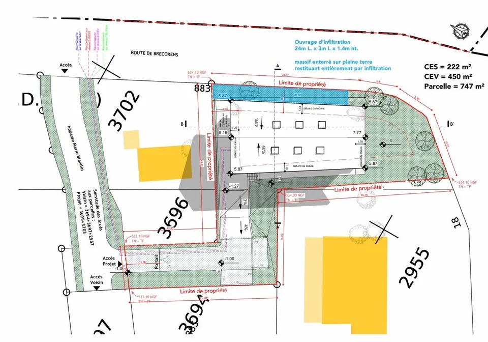 Buildable land with approved building permit