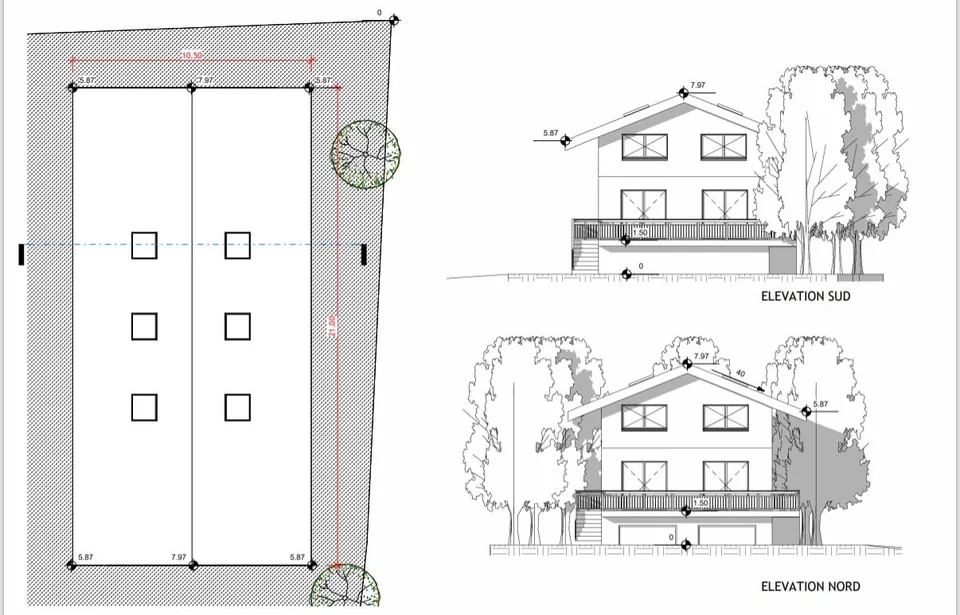 Buildable land with approved building permit