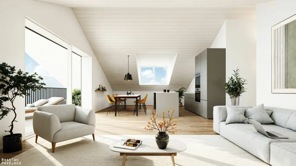 Superbe attique de 3.5 pièces avec grand balcon