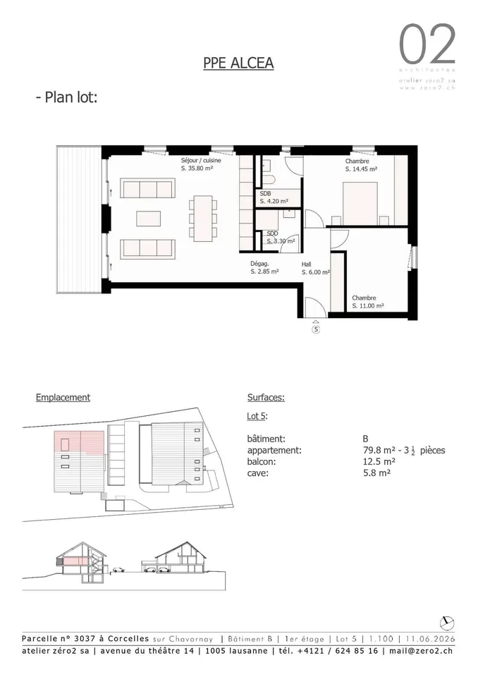 Appartement de 3.5 pièces avec balcon et vue sur le Jura