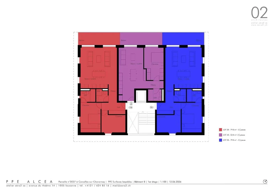 Appartement de 3.5 pièces avec balcon et vue sur le Jura