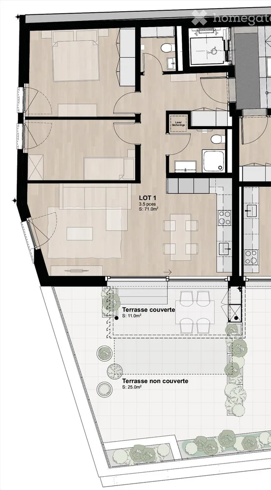 Magnifique 3.5 pièces avec terrasse 36m² et vue Mont-Blanc