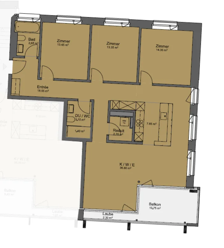Pré de lac - Magnifique appartement 4.5 pièces en haut parterre à louer