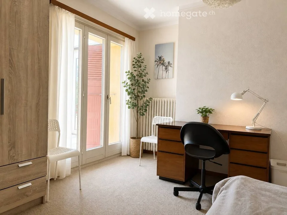 Chambre meublée avec balcon privatif