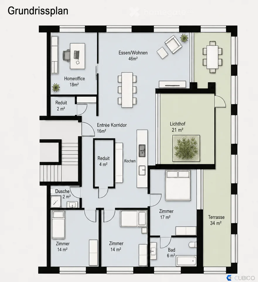 Architektur trifft Wohnqualität in Thalwil | 5.5 Zimmer mit Lichthof, Terrasse & Garten