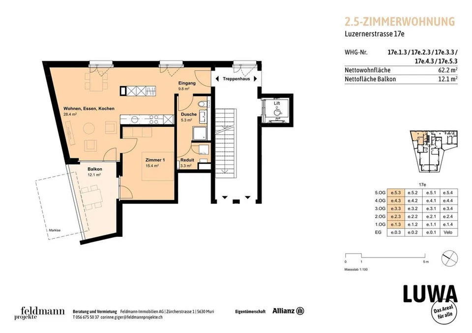 Bel appartement 2.5 pièces avec loggia