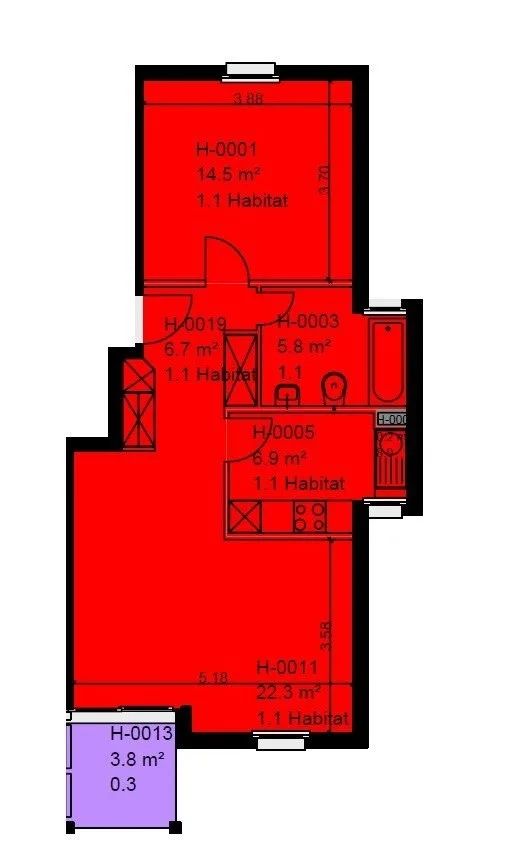 2.5 ROOMS IN A QUIET NEIGHBORHOOD