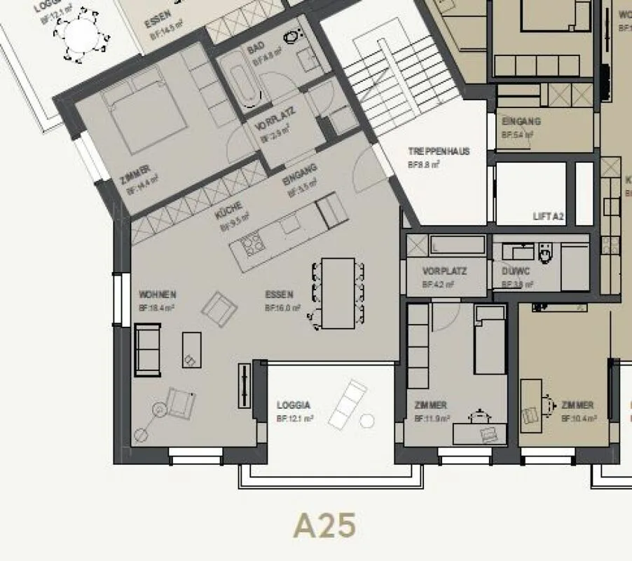 Appartement 3.5 pièces ultramoderne au cœur de Jona à louer
