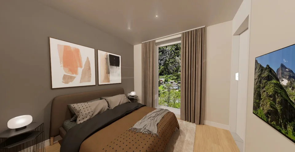 Appartement en attique neuf : 4,5 pièces avec vue de rêve, ascenseur & balcon