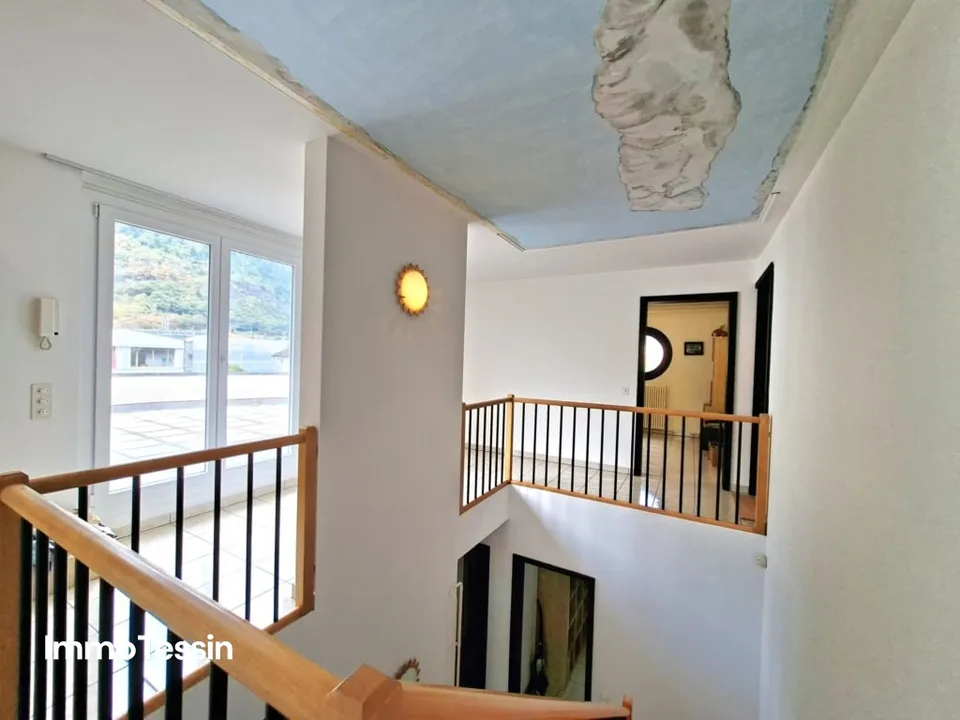 Fantastic Mario Botta house in the Blenio Valley with 2 apartments in a top location with a free view of the Ticino mountains
